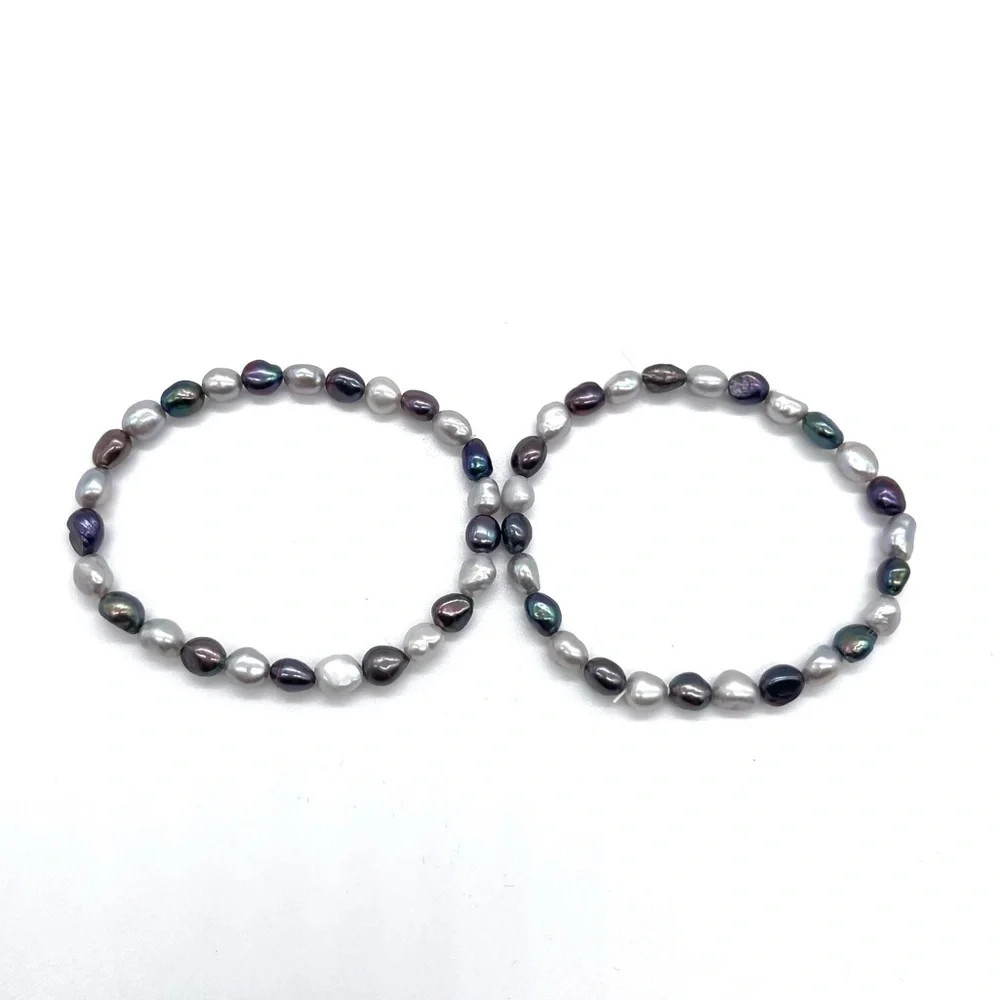 Multicolor Pearls 2 Stretch Bracelet